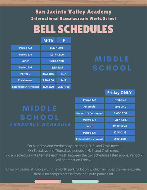 traweek middle school bell schedule